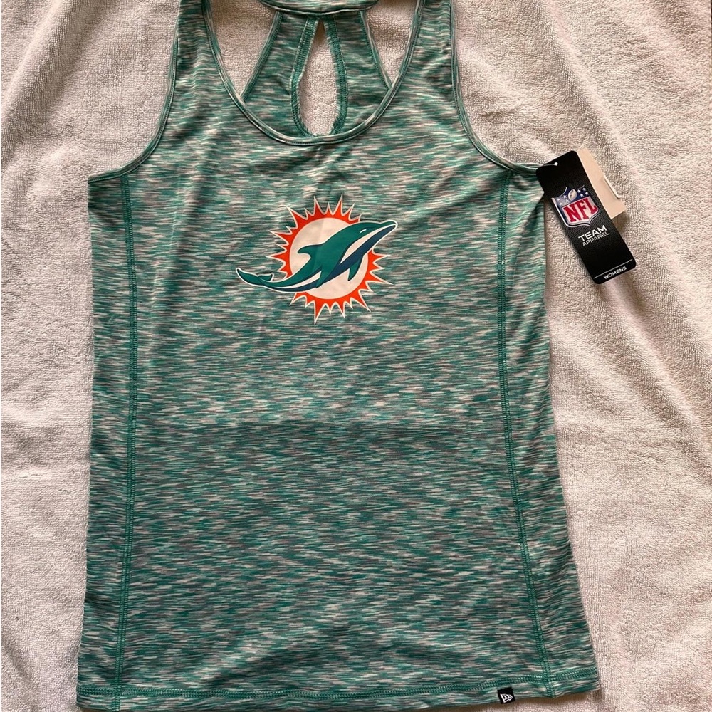 NFL Green and Orange Women's Tank Top, Miami Dolphins